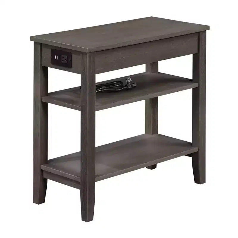 Tavolino American Heritage 1 cassetto con caricatore e ripiani - Breighton Home