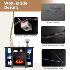 Mobile TV Costway con caminetto e luci a LED, caminetto elettrico da 18'' per TV fino a 50'' Grigio/Marrone/Nero/Bianco
