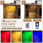 Mobile TV Costway con caminetto e luci a LED, caminetto elettrico da 18'' per TV fino a 50'' Grigio/Marrone/Nero/Bianco