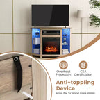 Mobile TV Costway con caminetto e luci a LED, caminetto elettrico da 18'' per TV fino a 50'' Grigio/Marrone/Nero/Bianco