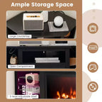 Mobile TV Costway con caminetto e luci a LED, caminetto elettrico da 18'' per TV fino a 50'' Grigio/Marrone/Nero/Bianco