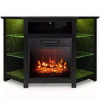 Costway Fireplace TV Stand with Led Lights & 18'' Electric Fireplace for Tvs up to 50'' Gray/Brown/Black/White