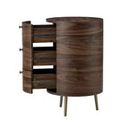 Maddalena Tavolino Contenitore a Tamburo Alto 26" con 3 Cassetti|KARAT HOME