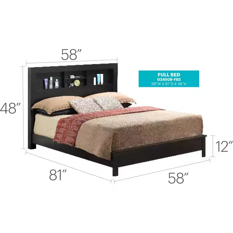Letto matrimoniale con piattaforme portaoggetti Passion Furniture Burlington