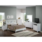 Passion Furniture Letto matrimoniale Queen Burlington con mensole portaoggetti