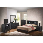 Passion Furniture Letto matrimoniale Queen Burlington con mensole portaoggetti