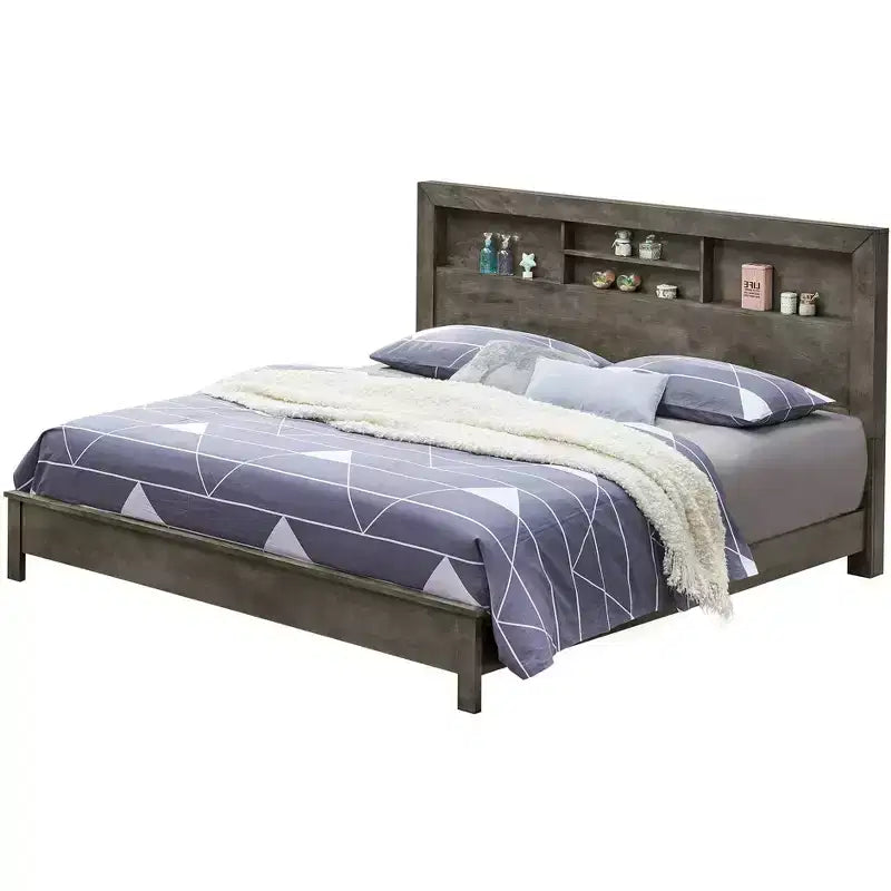 Passion Furniture Letto matrimoniale Queen Burlington con mensole portaoggetti