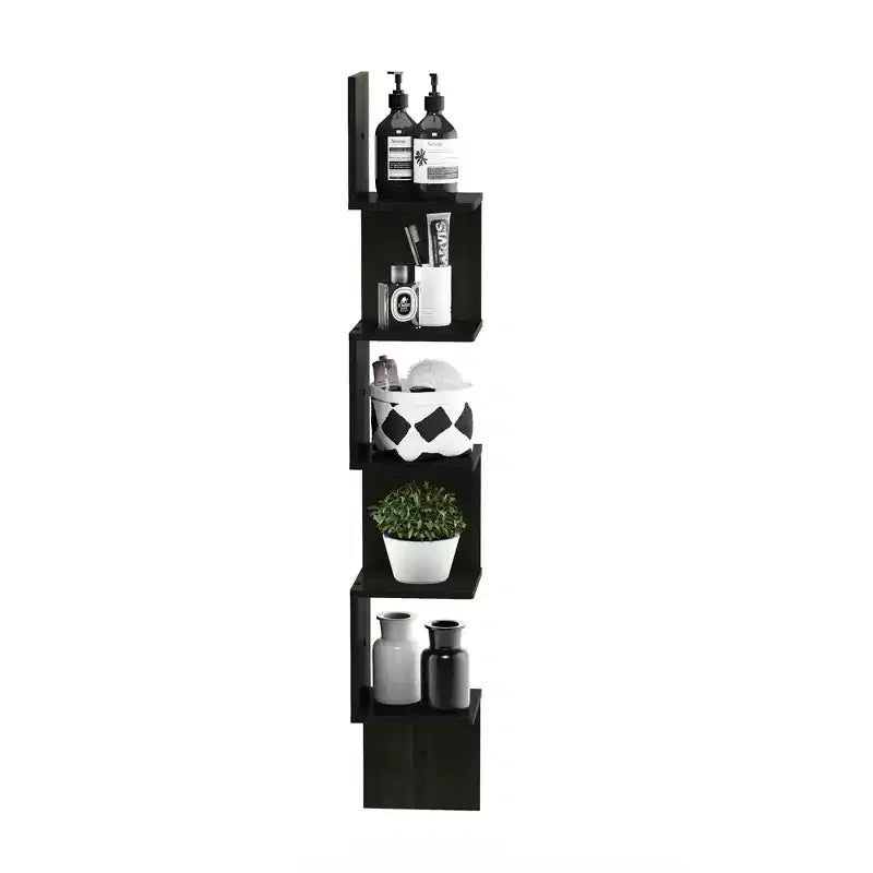 Furinno Libreria angolare a 5 ripiani a forma di S, colore espresso