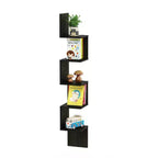 Furinno Libreria angolare a 5 ripiani a forma di S, colore espresso