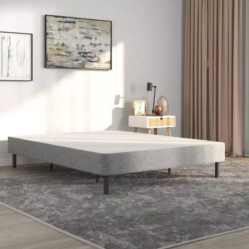 Hollywood Bed Frame Emerge Base Materasso Pieghevole con Gambe Attaccabili Diviso Nero