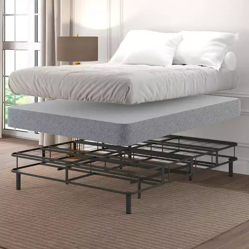 Hollywood Bed Frame Emerge Base Materasso Pieghevole con Gambe Attaccabili Diviso Nero