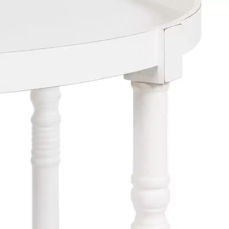 Tavolino rotondo in legno Kate e Laurel Bellport, 29x29x21, bianco