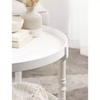 Tavolino rotondo in legno Kate e Laurel Bellport, 29x29x21, bianco