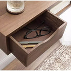 Tavolino da salotto galleggiante rettangolare in legno Kate and Laurel Hutton, 22x10x5,5, marrone noce