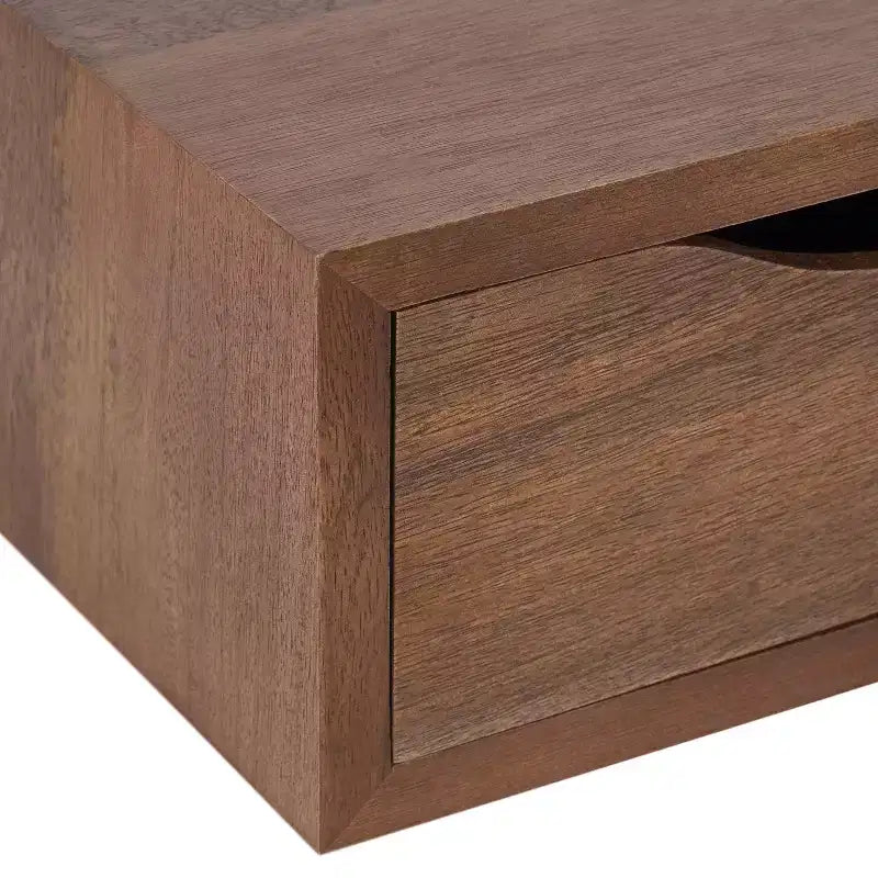 Tavolino da salotto galleggiante rettangolare in legno Kate and Laurel Hutton, 22x10x5,5, marrone noce