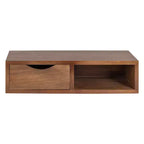 Tavolino da salotto galleggiante rettangolare in legno Kate and Laurel Hutton, 22x10x5,5, marrone noce