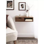 Tavolino da salotto galleggiante rettangolare in legno Kate and Laurel Hutton, 22x10x5,5, marrone noce