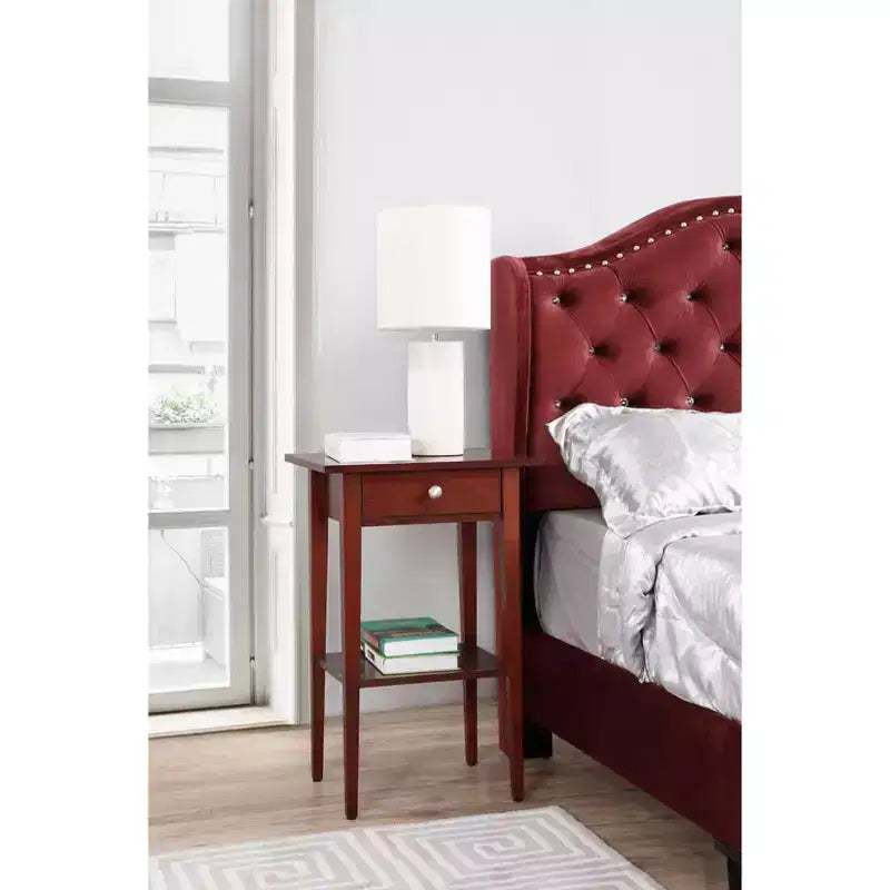 Comodino con 1 cassetto Passion Furniture Dalton (71 cm A x 46 cm L x 36 cm P)