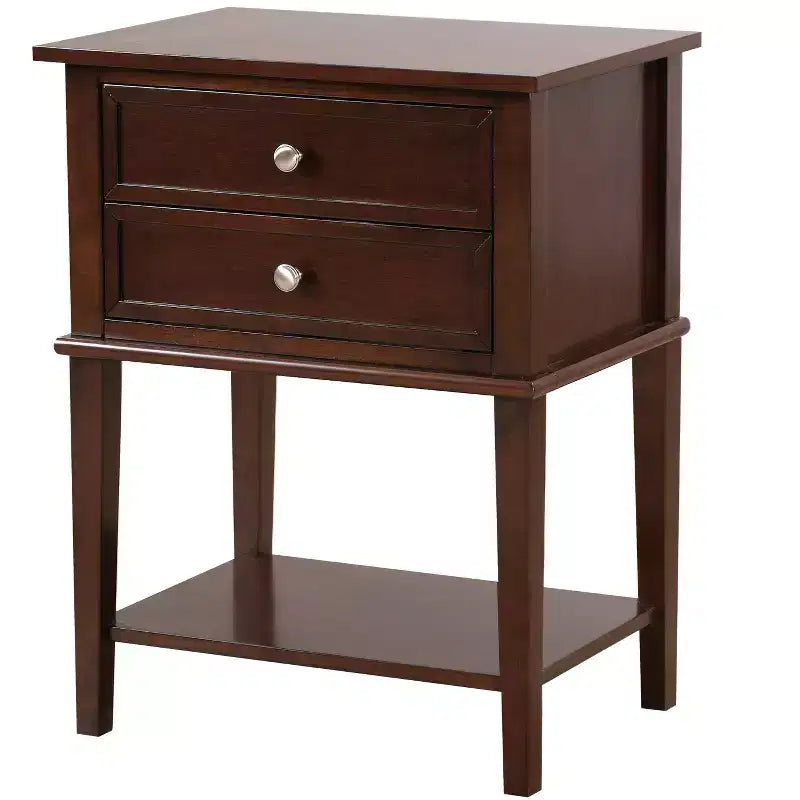 Comodino con 2 cassetti Newton di Passion Furniture (71 cm A x 56 cm L x 41 cm P)