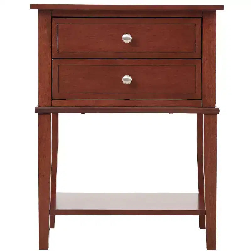 Comodino con 2 cassetti Newton di Passion Furniture (71 cm A x 56 cm L x 41 cm P)