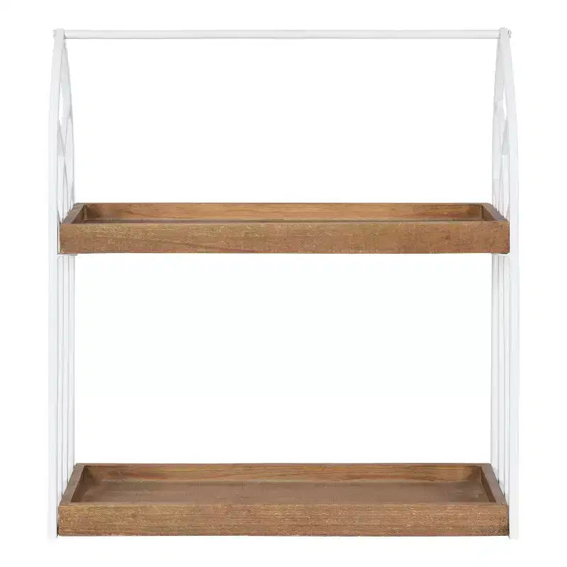 Mensole decorative rettangolari in legno Kate and Laurel Castille, 20x7x22, bianco e marrone rustico