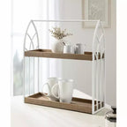 Mensole decorative rettangolari in legno Kate and Laurel Castille, 20x7x22, bianco e marrone rustico