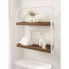 Mensole decorative rettangolari in legno Kate and Laurel Castille, 20x7x22, bianco e marrone rustico