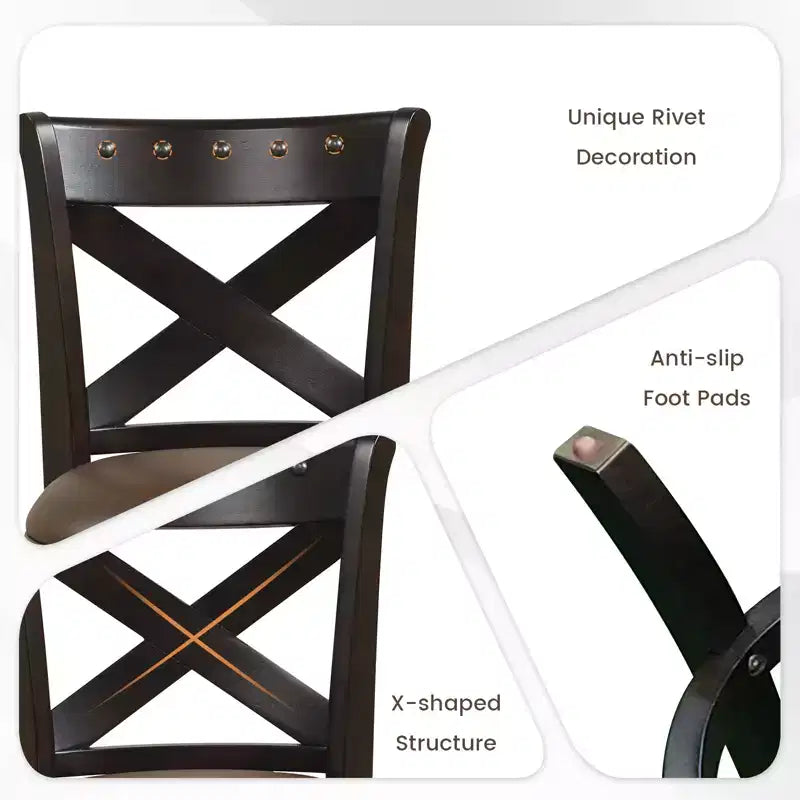 Costway Sgabello da Bar Girevole da 26 Pollici Altezza Bancone Sedile in Pelle PU Gambe in Legno di Caucciù Poggiapiedi