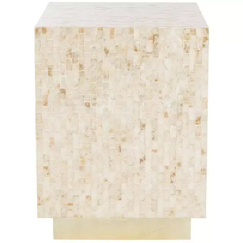 Juno Rect Mosaic Side Table - TRB1009A - Multi Beige/Gold - Safavieh