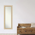 Amanti Art Elegante specchio da porta spazzolato color miele senza bordo, specchio a figura intera, specchio da parete 52.75 in. x 18.75 in.