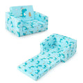 Costway 2-in-1 Convertible Kids Sofa Children Flip-Out Lounger Couch Upholstered Sleeper