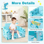 Costway Divano per Bambini Trasformabile 2-in-1 Poltrona Sdraio Pieghevole per Bambini Divano Letto Imbottito