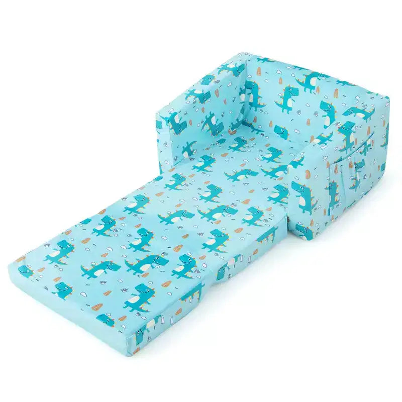 Costway Divano per Bambini Trasformabile 2-in-1 Poltrona Sdraio Pieghevole per Bambini Divano Letto Imbottito