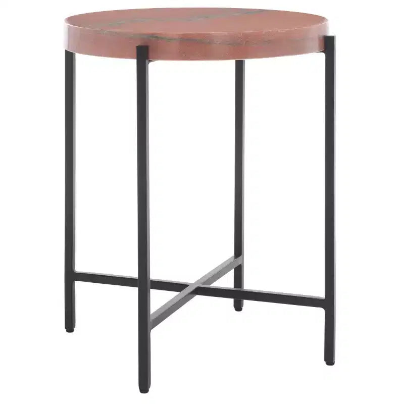 Tavolino d'appoggio Azula Stone Top - ACC3706 - Arancione bruciato/Nero - Safavieh
