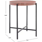 Tavolino d'appoggio Azula Stone Top - ACC3706 - Arancione bruciato/Nero - Safavieh