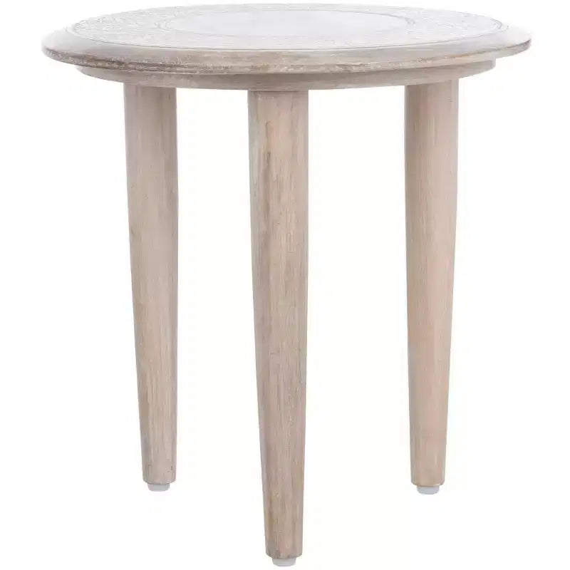 Tavolino intagliato Rehnuma - ACC5300A - Finitura sbiancata - Safavieh