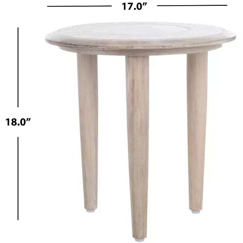 Tavolino intagliato Rehnuma - ACC5300A - Finitura sbiancata - Safavieh