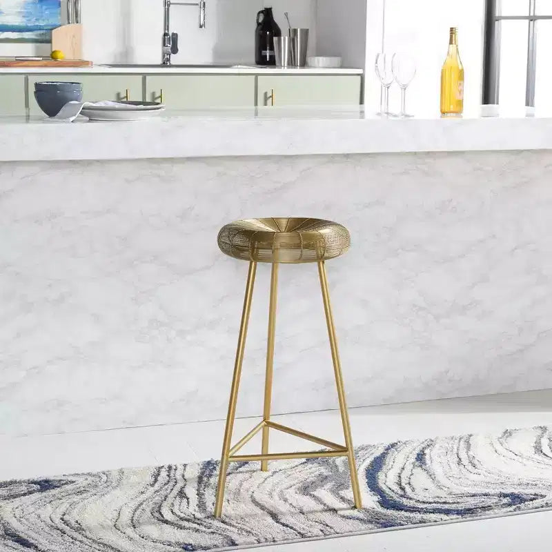 Sgabello da bar contemporaneo in filo intrecciato Addison - FOX4516 - Oro - Safavieh Couture