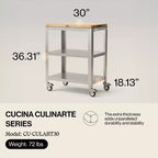 Carrello da cucina John Boos Cucina Culinarte con tagliere rimovibile in legno d'acero