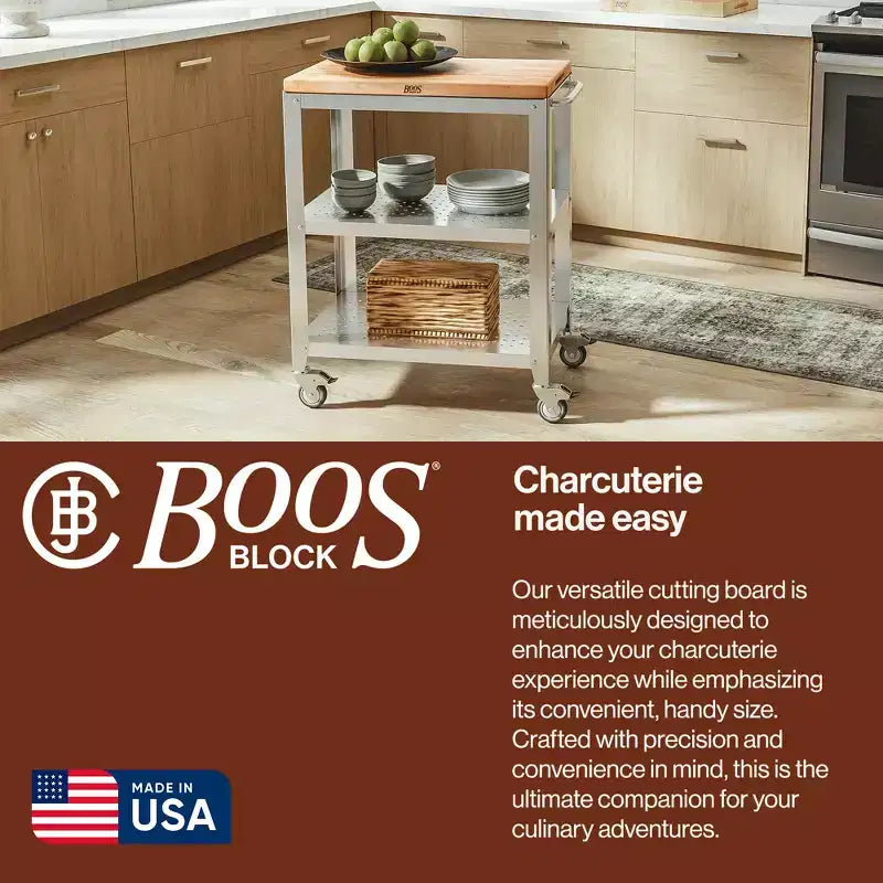 Carrello da cucina John Boos Cucina Culinarte con tagliere rimovibile in legno d'acero