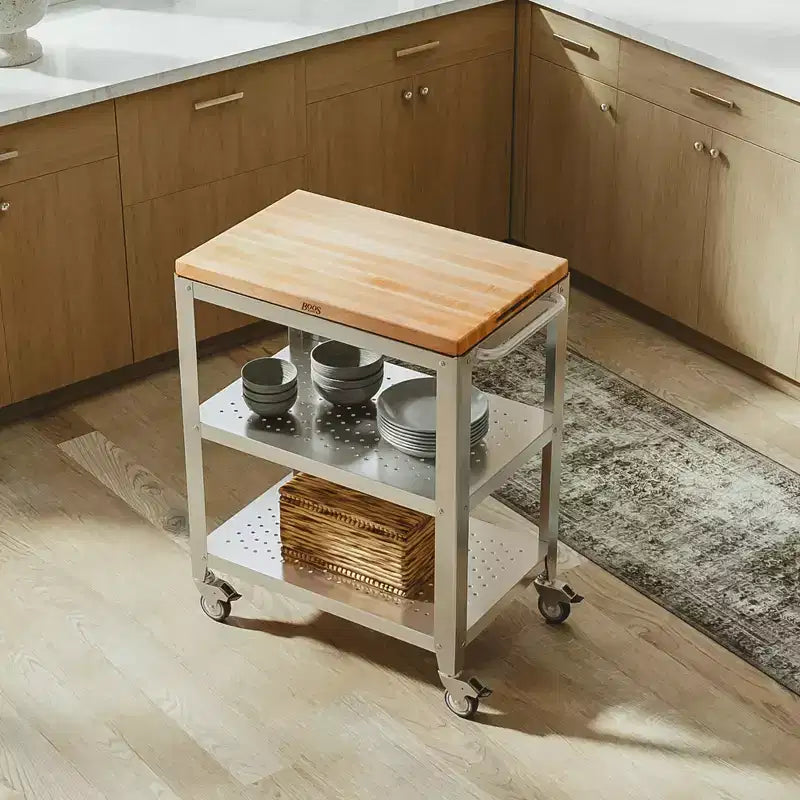 Carrello da cucina John Boos Cucina Culinarte con tagliere rimovibile in legno d'acero