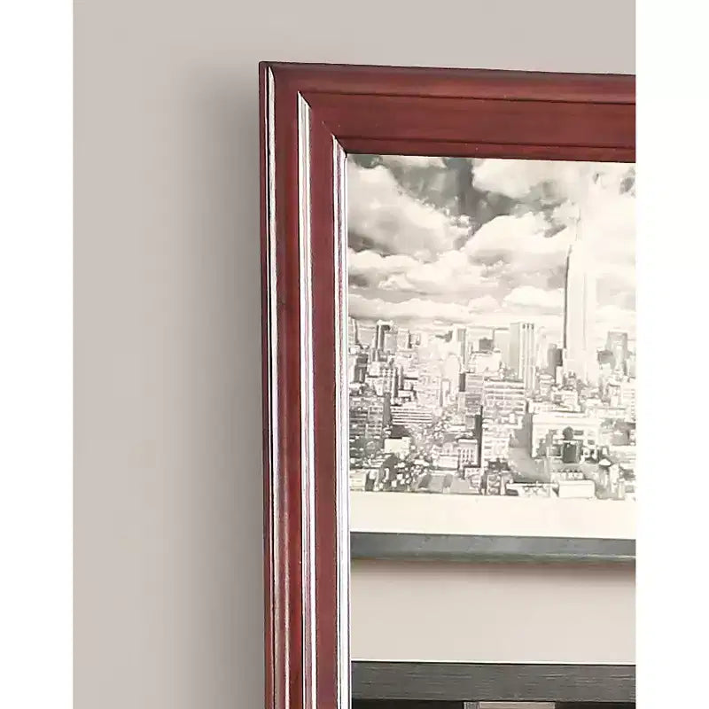 Passion Furniture Specchio da comò classico con cornice in legno, 38" x 38"
