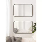 Specchio rettangolare con angoli arrotondati Kate and Laurel Hutton con cornice in legno