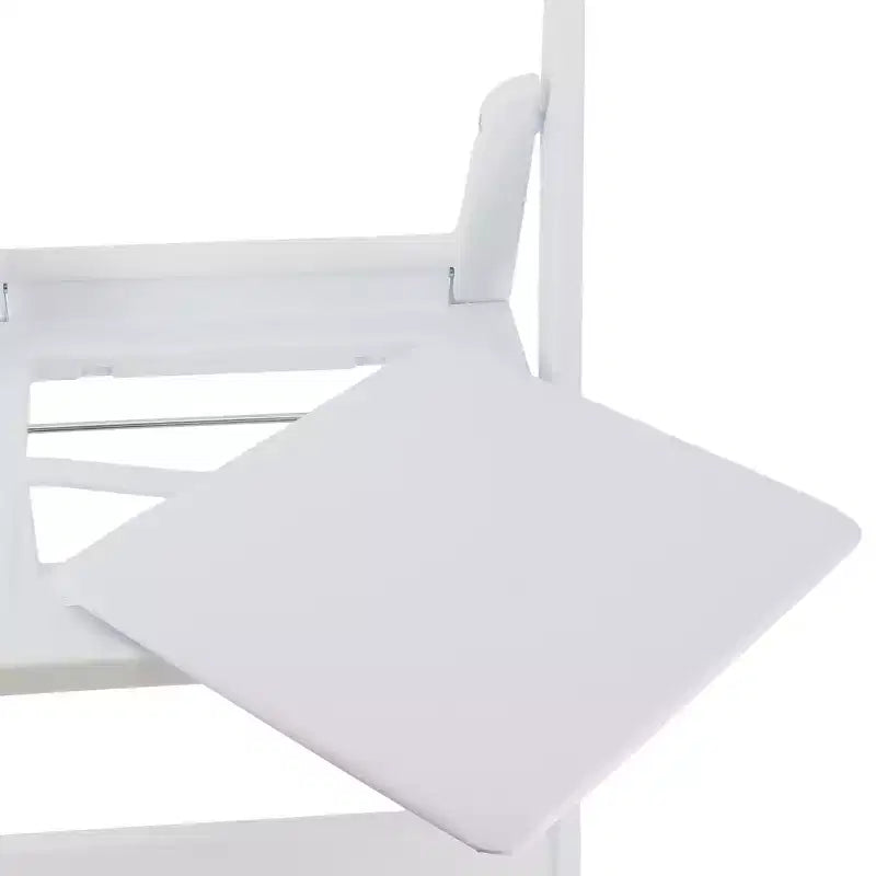 Sedia pieghevole in resina bianca Elama 4 pezzi con imbottitura rimovibile