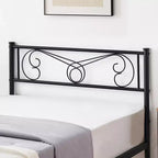 Whizmax Letto a Piattaforma con Testiera e Pediera, Struttura Letto in Metallo con Contenitori, Nessuna Rete a Molle Necessaria, Nero