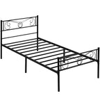 Whizmax Letto a Piattaforma con Testiera e Pediera, Struttura Letto in Metallo con Contenitori, Nessuna Rete a Molle Necessaria, Nero