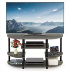 Furinno Mobile TV per TV fino a 44 pollici, Centro di Intrattenimento con Console e Scaffali Libreria