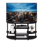 Furinno Mobile TV per TV fino a 44 pollici, Centro di Intrattenimento con Console e Scaffali Libreria