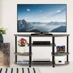 Furinno Mobile TV per TV fino a 44 pollici, Centro di Intrattenimento con Console e Scaffali Libreria