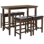 Billy 5 Piece Pub Set - DNS9201A - Dark Brown/Black - Safavieh